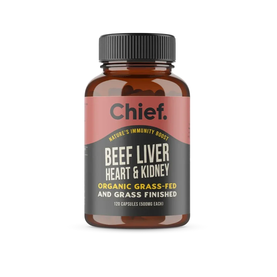 Chief Organic Grass-fed Beef Liver, Heart & Kidney Immunity Boost 120caps