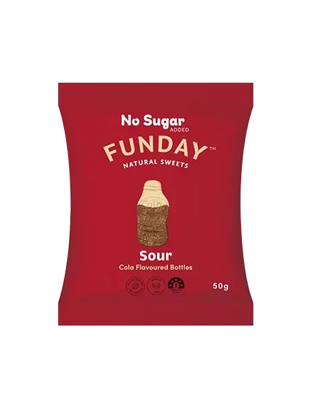 Funday Sweets Sour Cola Flavoured Gummy Bottles 50g