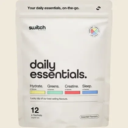 SWITCH NUTRITION Daily Essentials Sachets Hydrate Greens Creatine Sleep 12pk