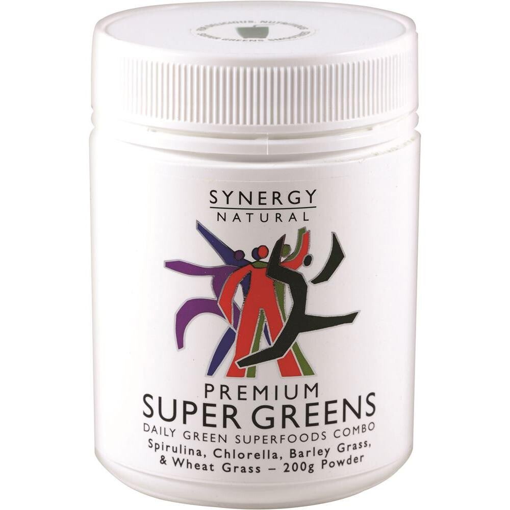 Synergy Natural Premium Super Greens (Spirulina Chlorella Barley Grass & Wheat Grass) Powder