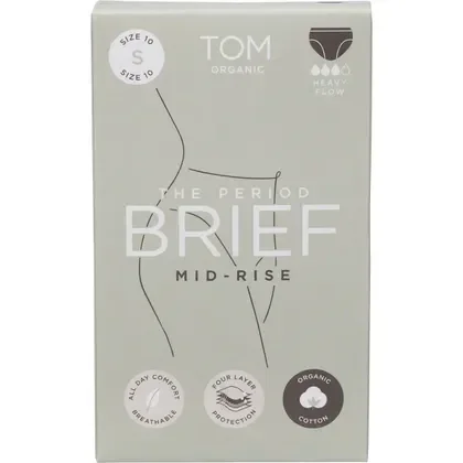 TOM Organic The Period Brief Mid Rise Black 8pk