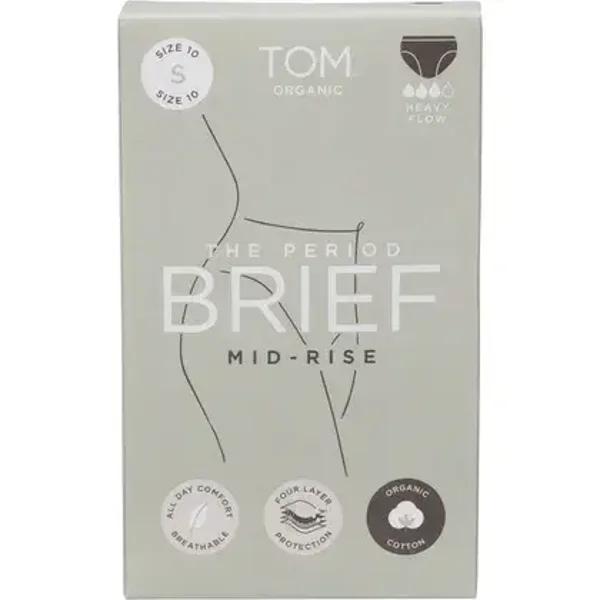 TOM Organic The Period Brief Mid Rise Black 8pk