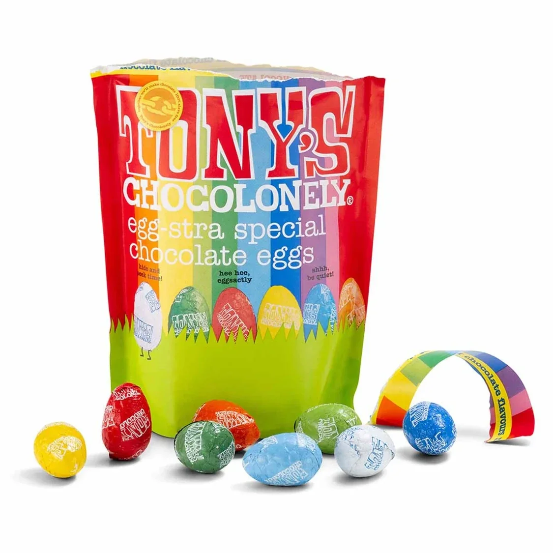 Tony's Chocolonely Chocolate Easter Eggs Mixed Pouch 230g