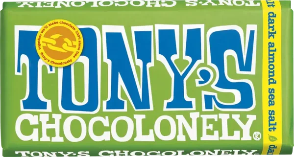 Tony's Chocolonely Dark Chocolate 51% Almond Sea Salt | 180g