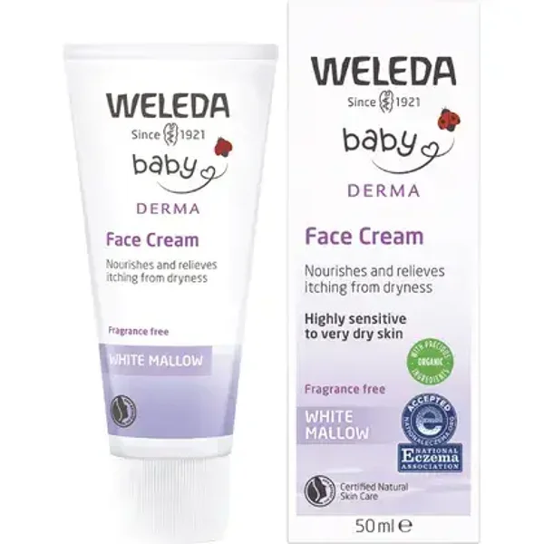 Weleda Baby Derma Face Cream White Mallow Fragrance Free 50ml
