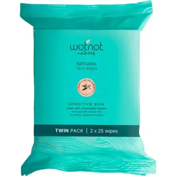 Wotnot Natural Face Wipes Sensitive