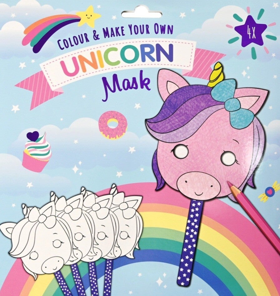 Colour & make your own unicorn mask