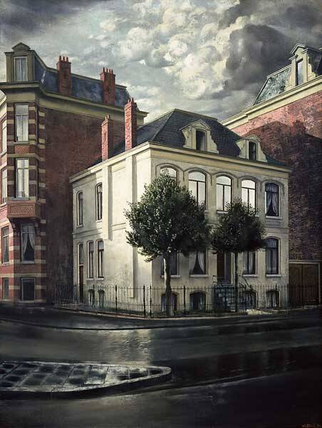 Carel Willink, House with two holly trees, 1934