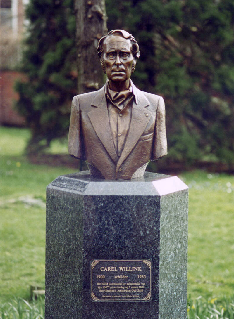 Carel Willink, bronzen beeld gemaakt door Sylvia Willink