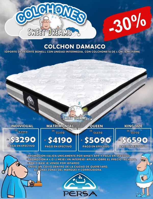 COLCHON DAMASCO PROMO JUNIO
