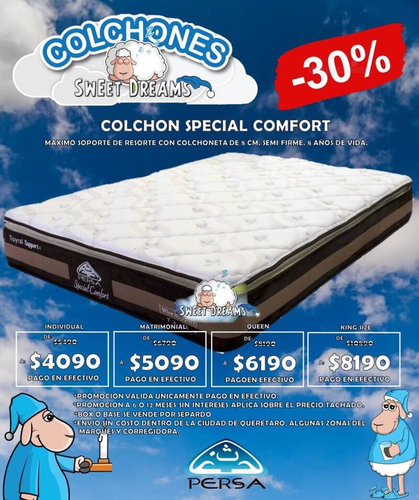 COLCHON SPECIAL COMFORT PROMO JULIO