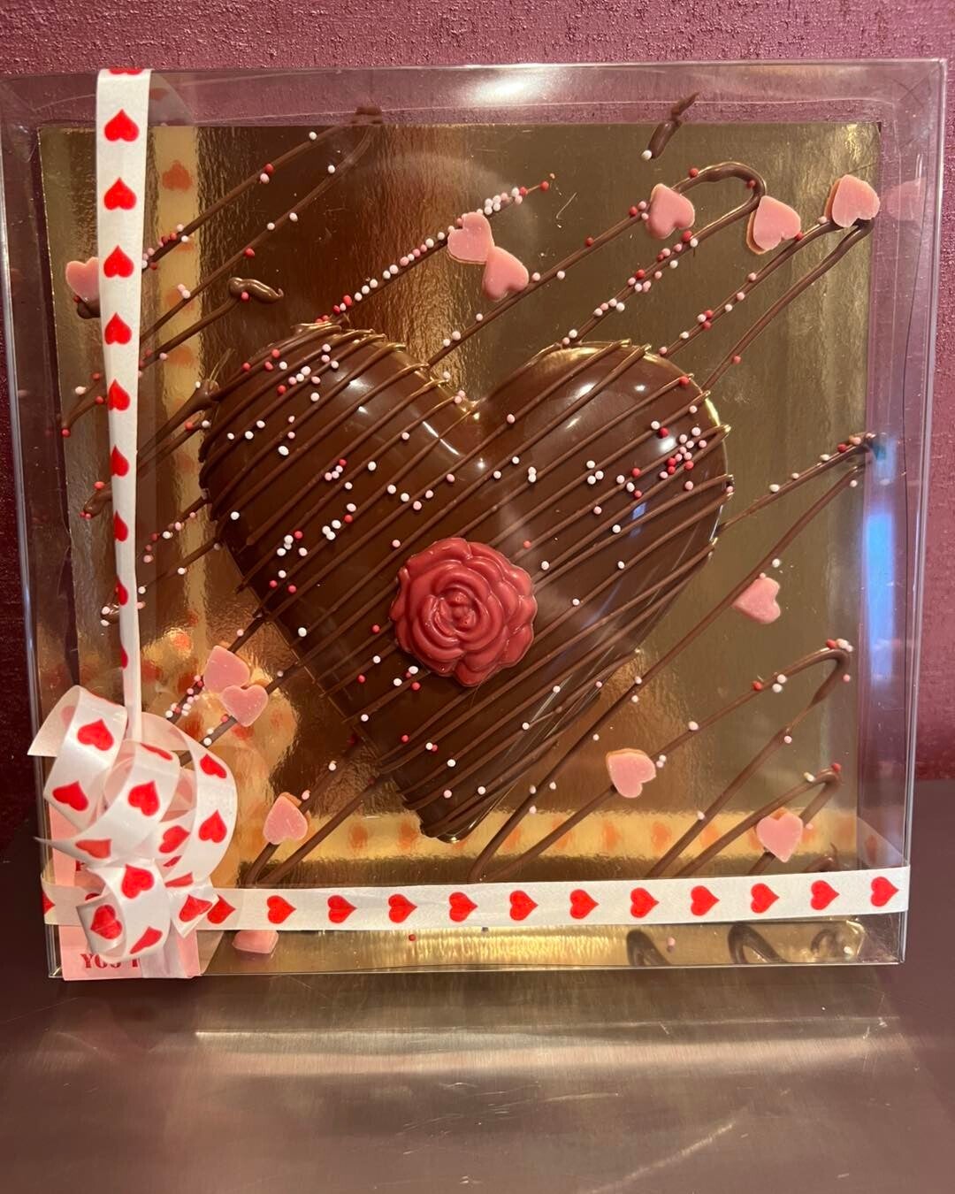 Groot chocoladehart gevuld
