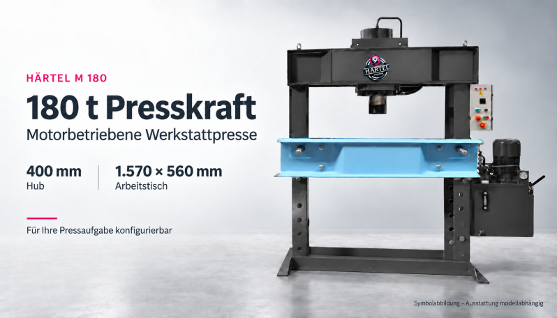 alt="Werkstattpresse Härtet M 180 Ausführung Motor betrieben, 180 Tonnen Presskraft,, hydraulisch"