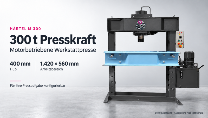 Werkstattpresse M300 Ausführung Motor betrieben, 300 Tonnen Presskraft,Ausführung Motor betrieben, 300 Tonnen Presskraft,