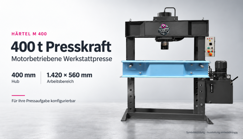 Werkstattpresse Härtet M 400 Ausführung Motor betrieben, 400 Tonnen Presskraft,