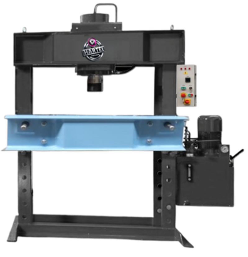 Werkstattpresse Härtet M 125-12 Ausführung Motor betrieben, 125 Tonnen Presskraft, Arbeitsbereich 1.210 mm