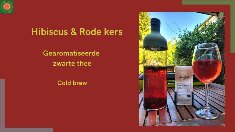 Hibiscus & Rode Kers Cold Brew. Gearomatiseerde zwarte thee