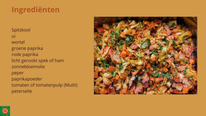 Spitskool op Roemeense wijze - ingrediënten