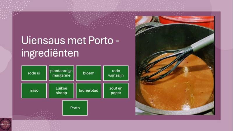 Uiensaus met Porto - ingrediënten