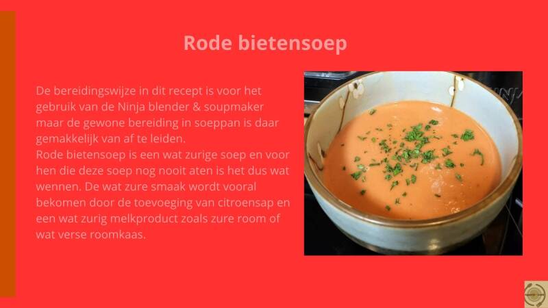 Rode bietensoep - informatie over het recept