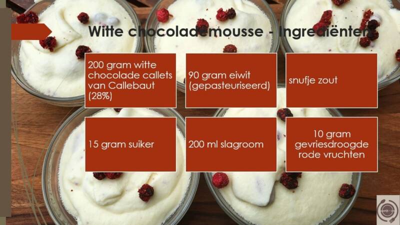 Witte chocolademousse - ingrediënten