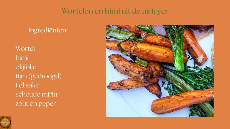 Wortelen en bimi uit de airfryer, ingrediënten