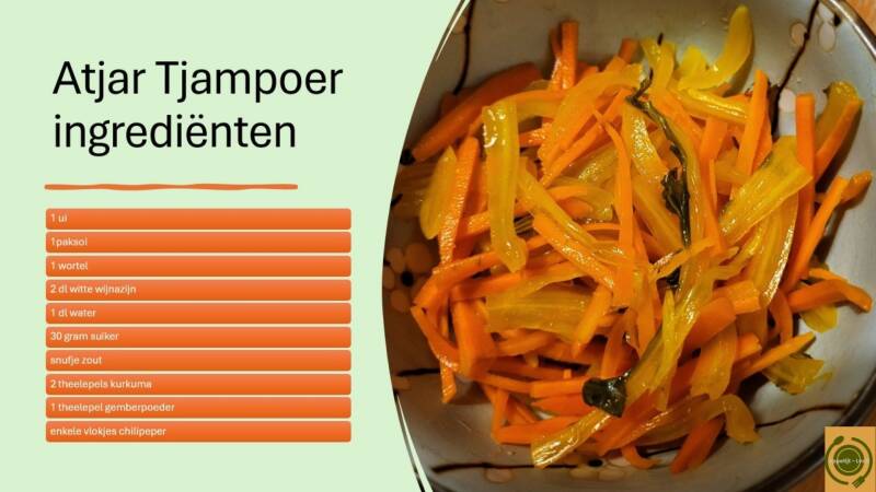 Atjar Tjampoer - ingrediënten