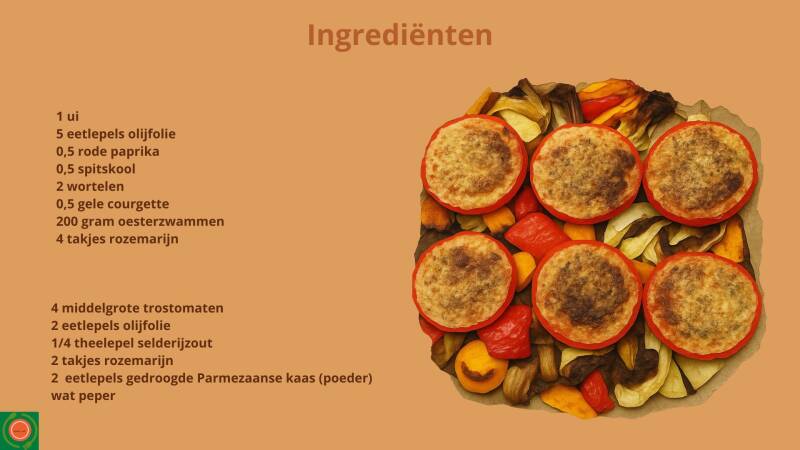Ingrediënten voor Gemengde groenten met gegrilde tomaat uit de airfryer