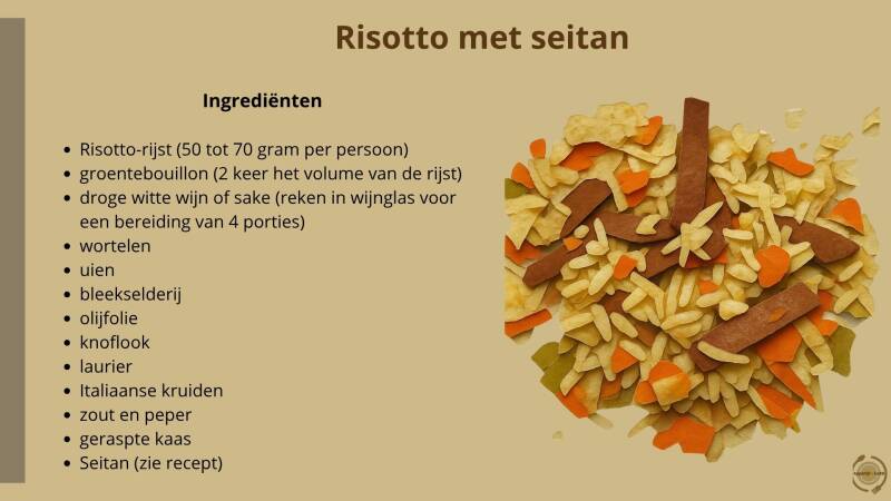 Risotto met seitan - ingrediënten