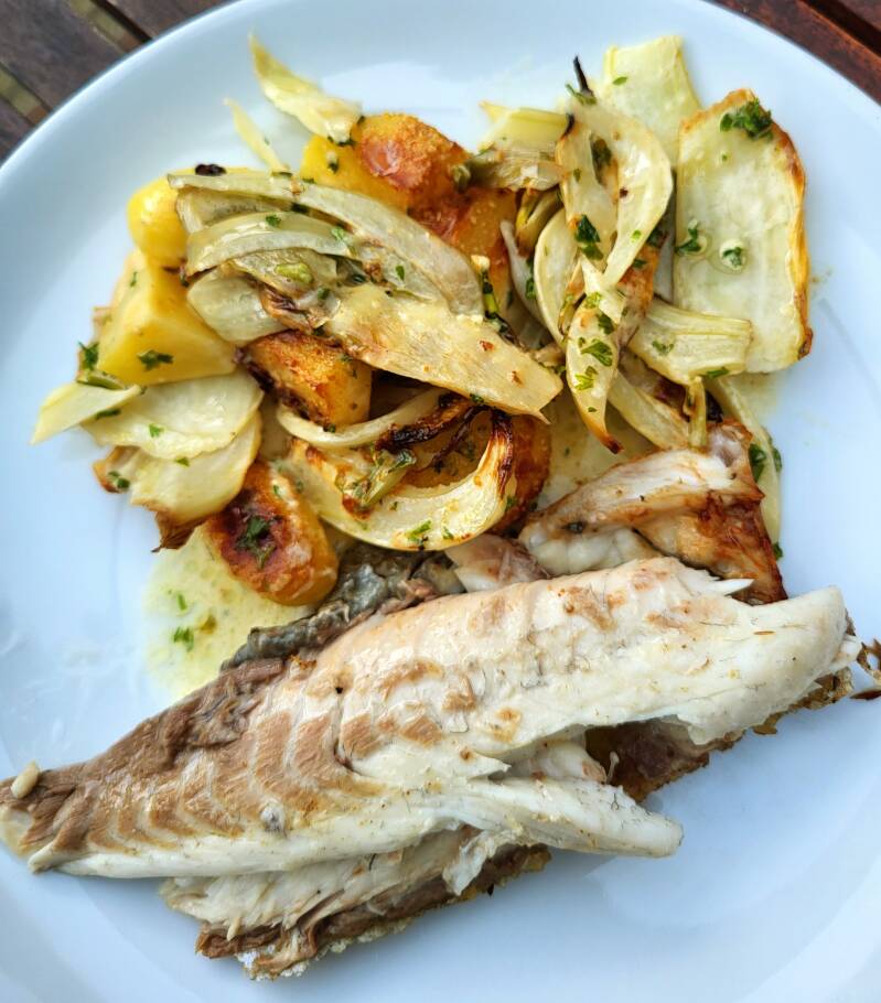 Dorade met gratin van venkel en aardappelen uit de Ninja Crispi