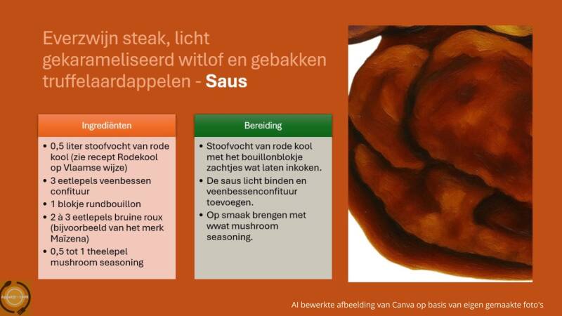 Saus voor everzwijn steak