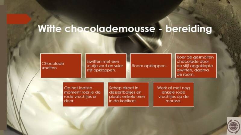 Witte chocolademousse - bereiding