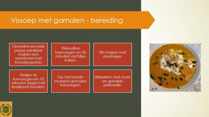 Vissoep met garnalen - bereiding