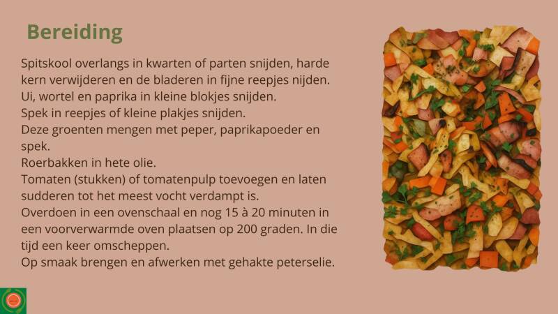 Spitskool op Roemeense wijze - bereiding