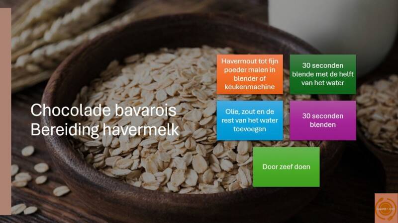 Chocolade bavarois - bereiding havermelk