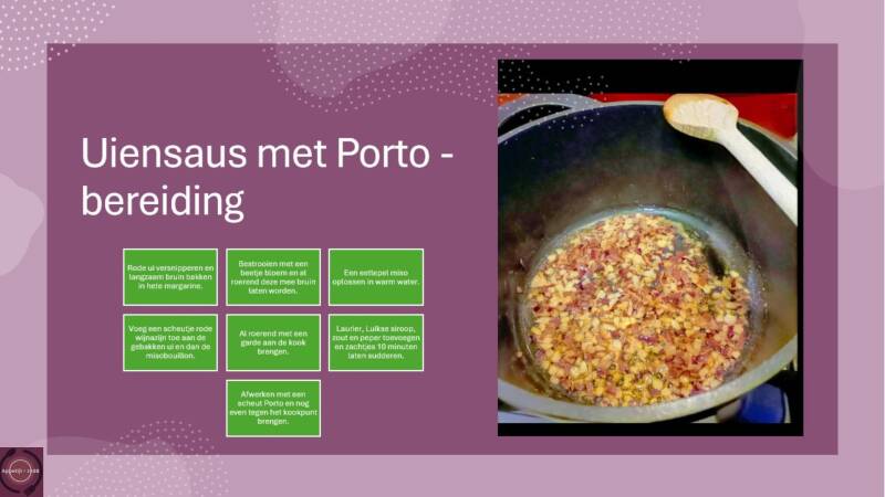 Uiensaus met Porto - bereiding