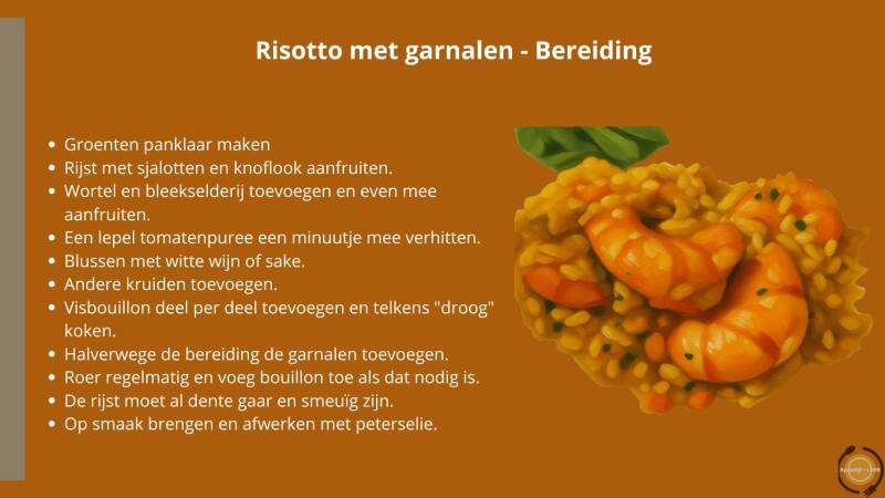 Risotto met garnalen - bereiding