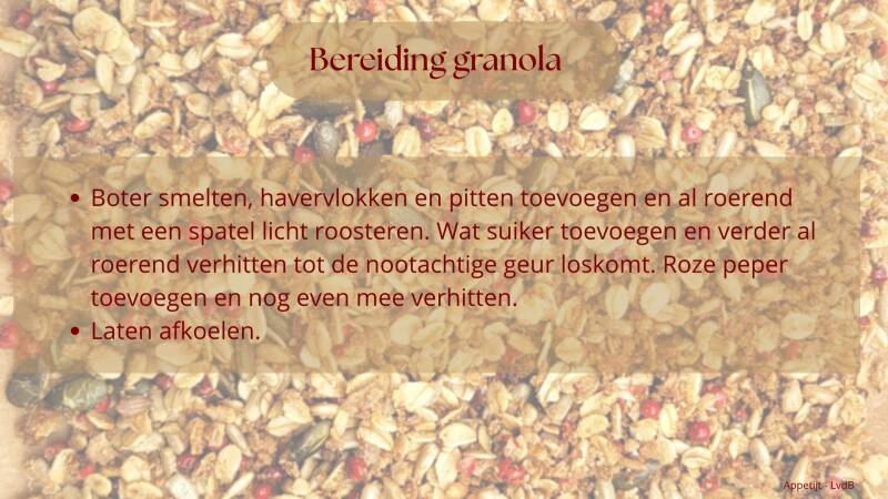 Bereiding granola