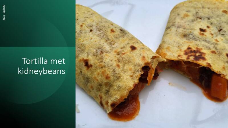 Tortilla met kidneybeans