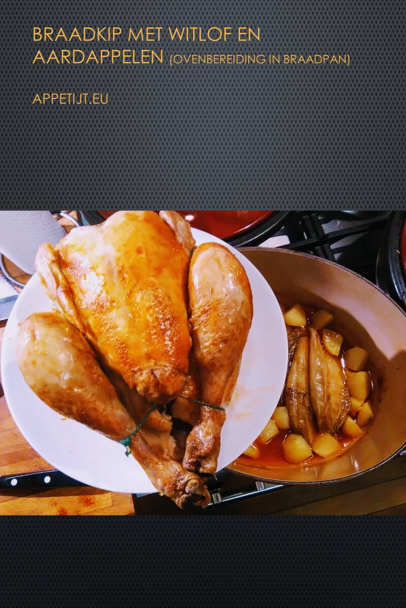 Braadkip met witlof en aardappelen
