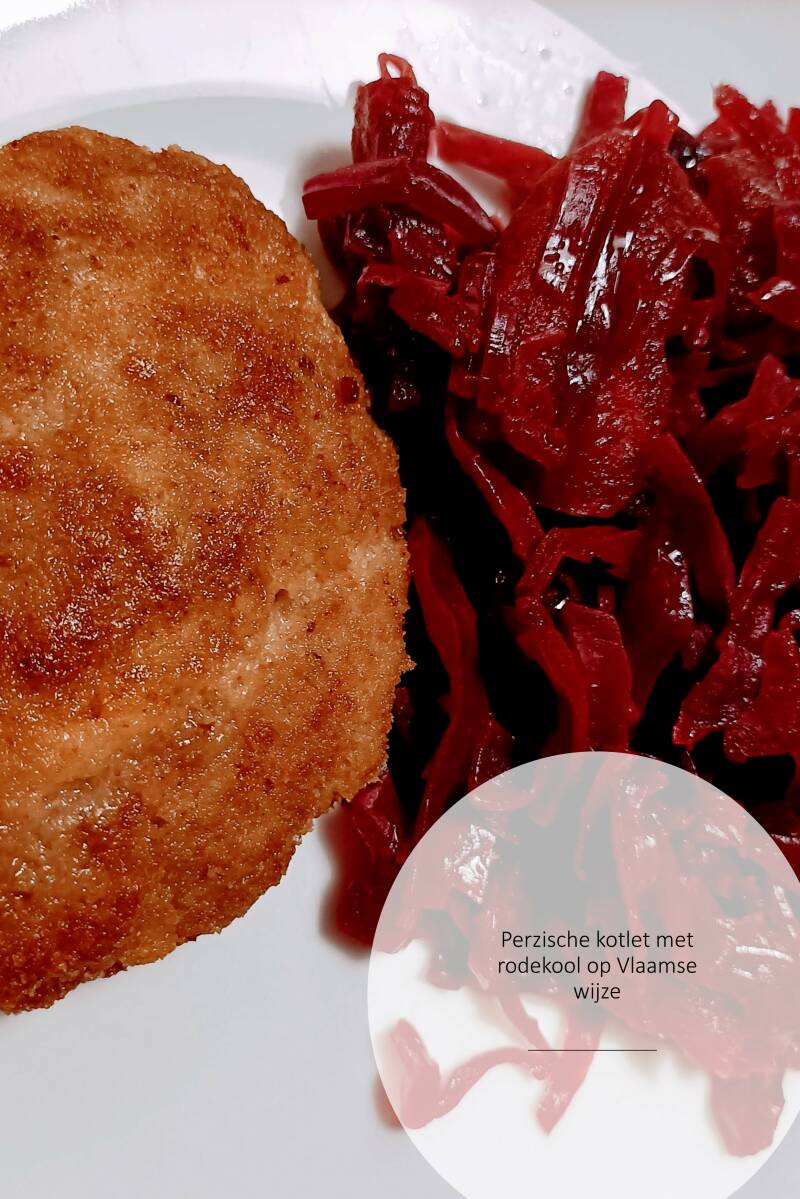 Perzische kotlet met rodekool op Vlaamse wijze