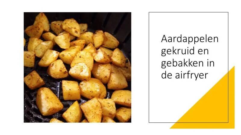 Aardappelen gekruid en gebakken in de airfryer