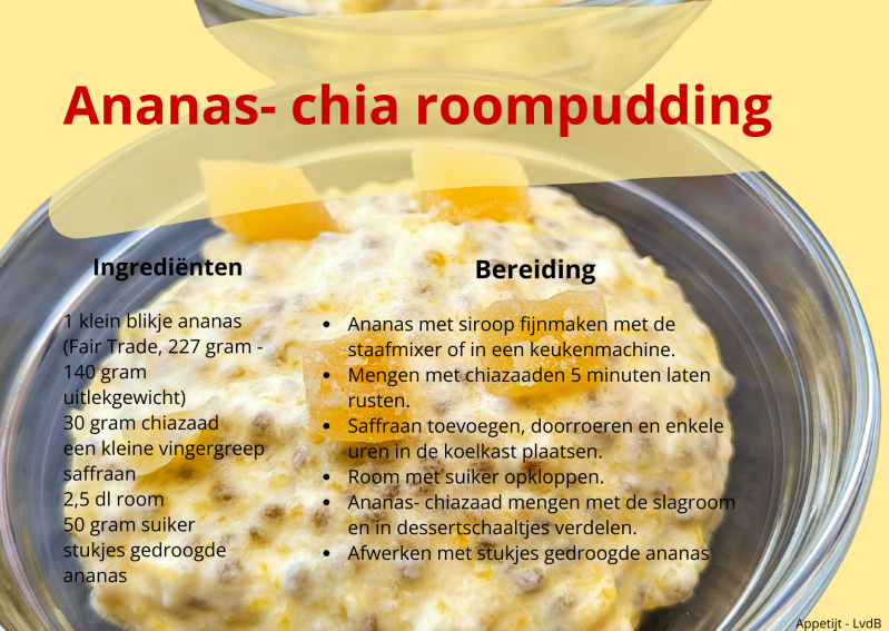 Ananas- chia roompudding