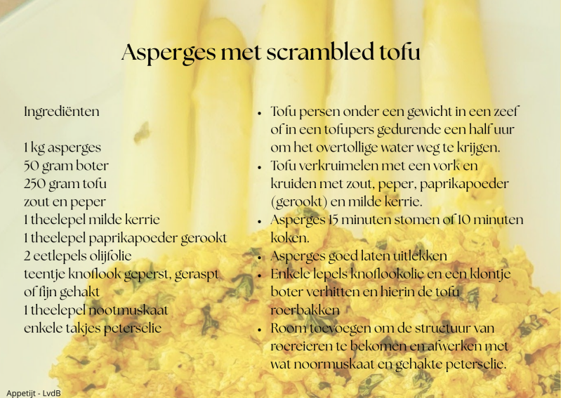 Asperges met scrambled tofu