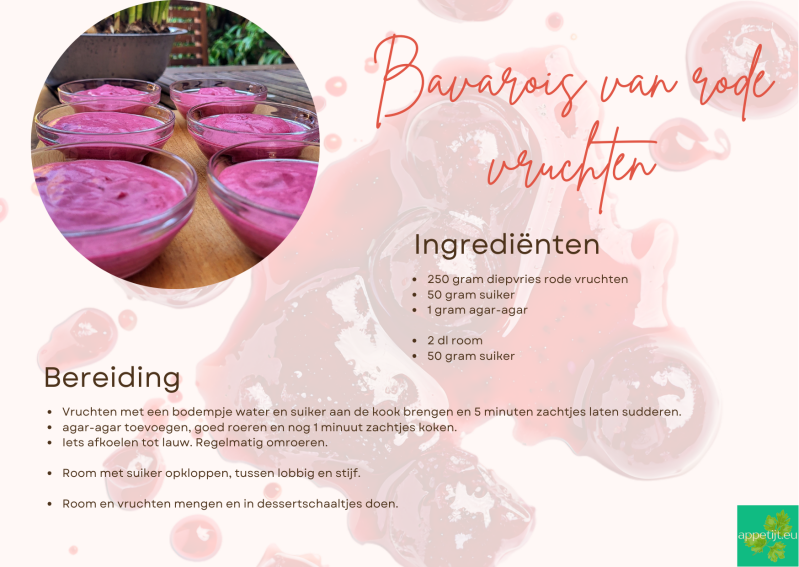 Bavarois van rode vruchten