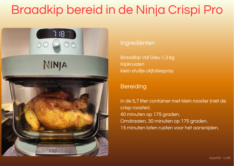 Braadkip bereid in de Ninja Crispi Pro