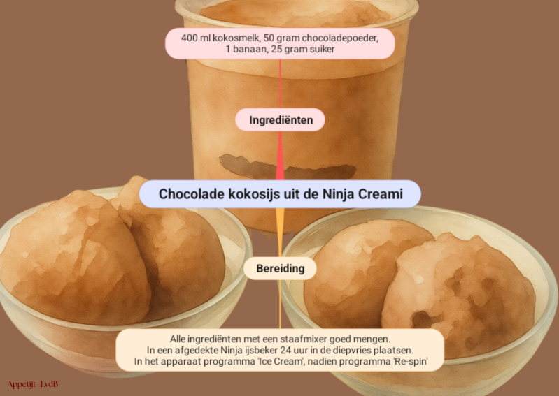 Chocolade kokosijs uit de Ninja Creami