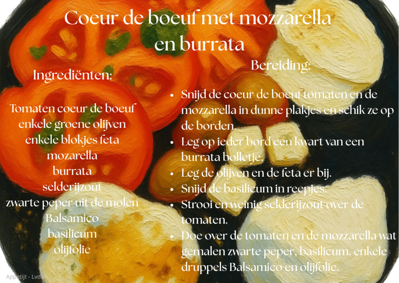 Coeur de boeuf met mozzarella en burrata