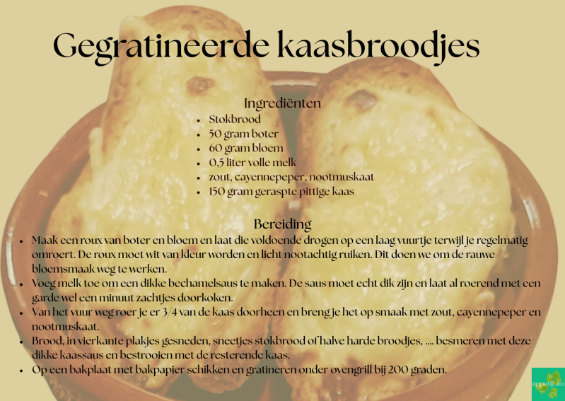 Gegratineerde kaasbroodjes