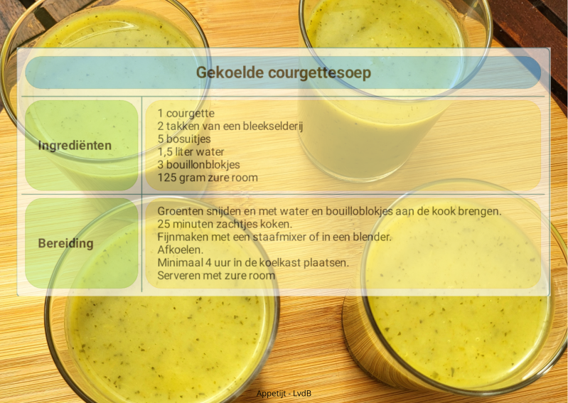 Gekoelde courgettesoep